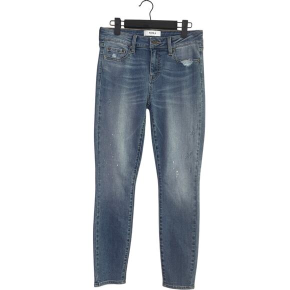 Pistola Mid Rise Skinny Distressed Stretch Ankle Jeans 27 Medium Wash Blue #3206 - Picture 12 of 13